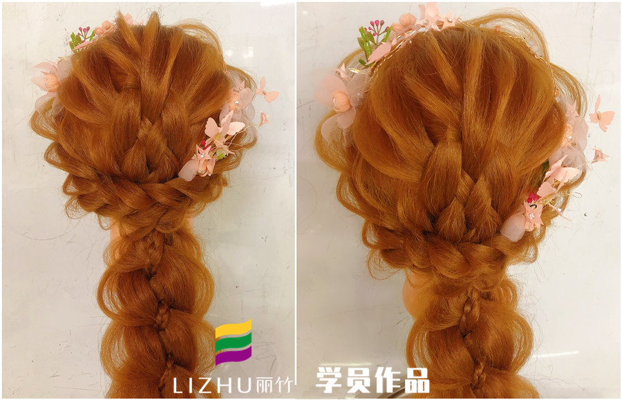 森系編發(fā)造型，南寧化妝培訓班學員作品