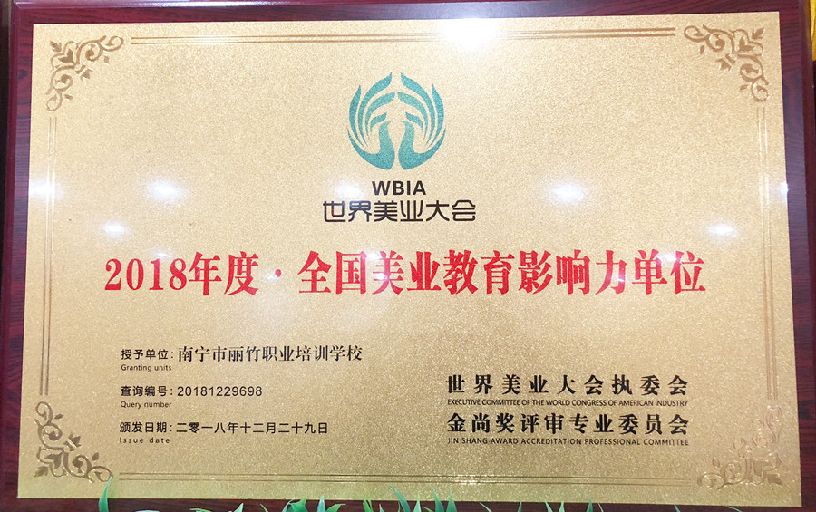 世界美業(yè)大會-2018年度·全國美業(yè)教育影響力單位