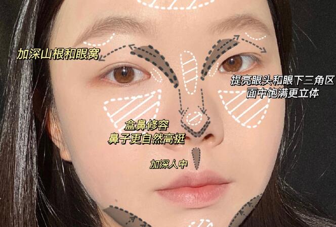 不同臉型修容教程，廣西彩妝師學習分享
