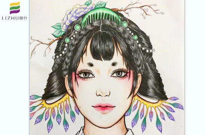 紙上美人圖作品，南寧化妝學(xué)校一對(duì)一教學(xué)