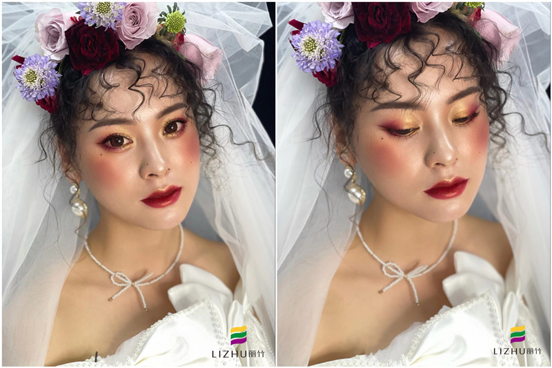 復(fù)古油畫風(fēng)格新娘 ，南寧彩妝學(xué)校新娘妝作品