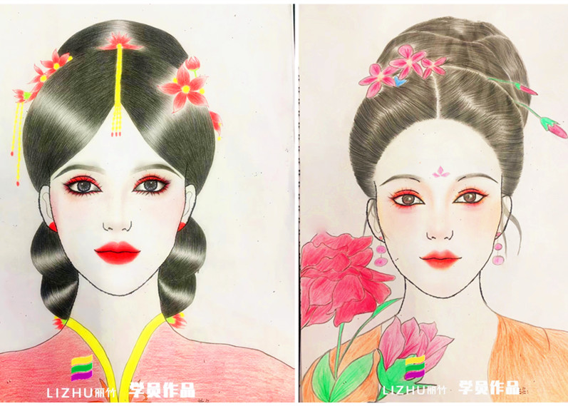 化妝美人圖欣賞，廣西化妝師美妝師學(xué)校作品