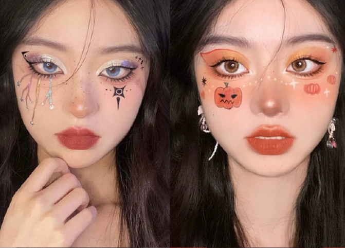 可愛萬圣妝容圖片，南寧美妝造型學校整理分享