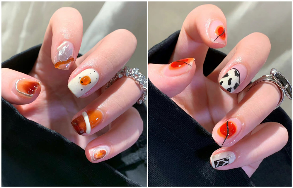 鴛鴦撞色美甲，廣西美甲學(xué)校十大名校分享