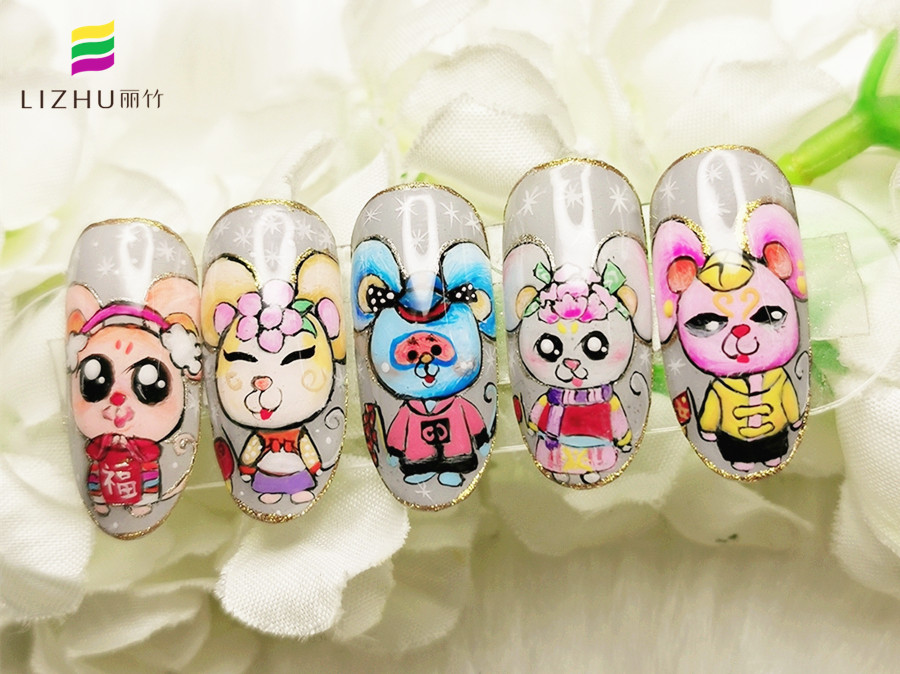 卡通美甲作品展實(shí)力，告訴你廣西美甲培訓(xùn)學(xué)校學(xué)多久？