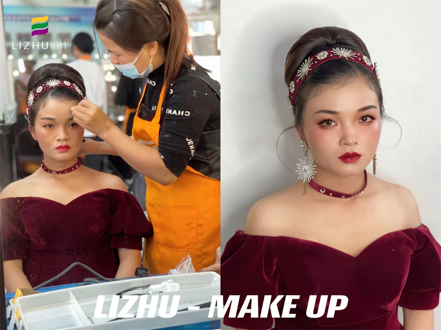 輕復(fù)古造型，南寧彩妝師課堂考核作品