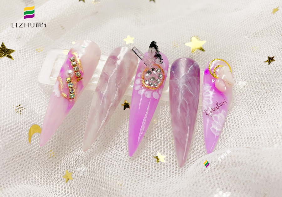 冰透蝴蝶結(jié)暈染美甲&暈染液藝術(shù)美甲 | 南寧美甲實(shí)訓(xùn)作品