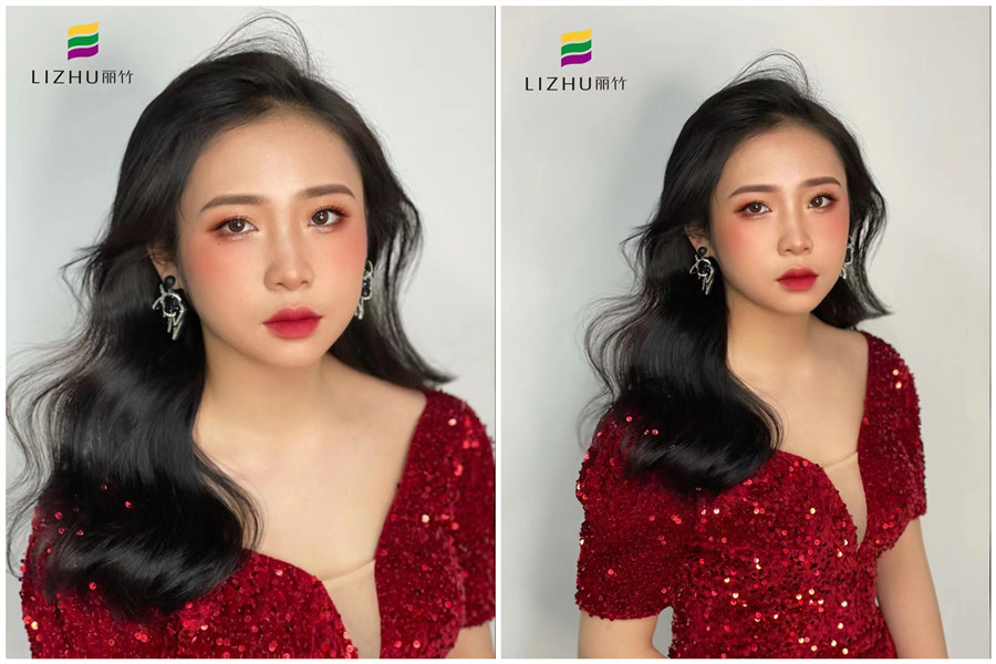 禮服披發(fā)造型，廣西南寧專業(yè)化妝學(xué)校作品