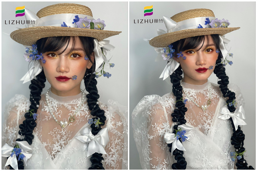 禮帽花樣新娘造型，廣西形象化妝班作品