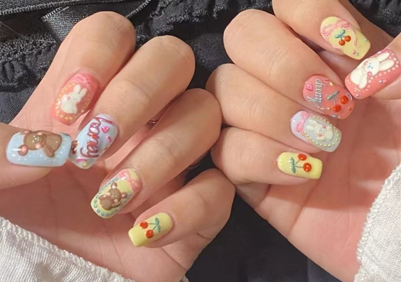 法式櫻桃美甲，南寧美甲進(jìn)修造型培訓(xùn)