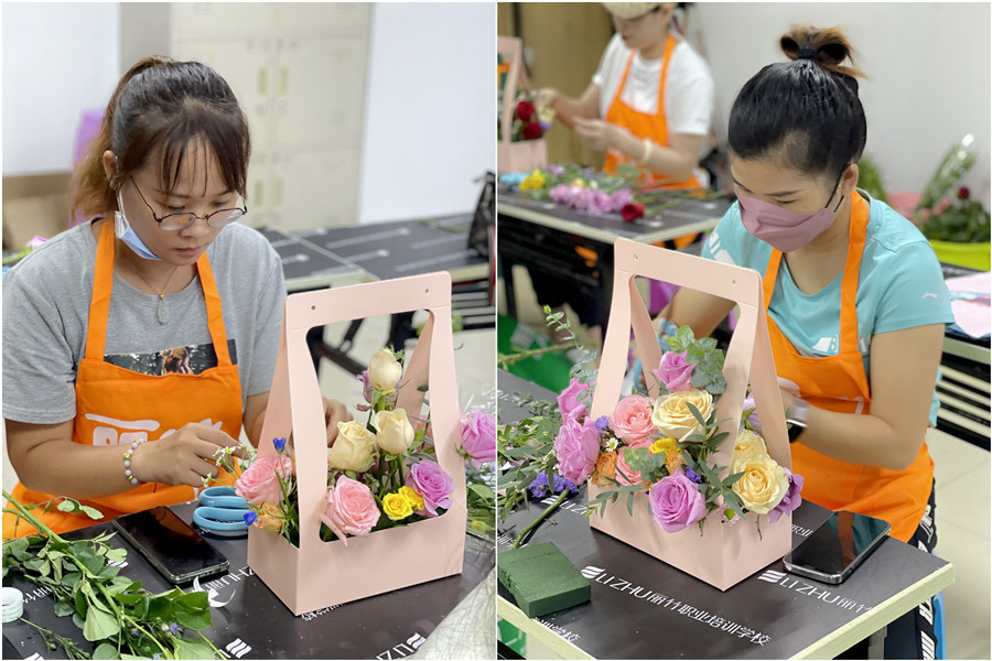 手提花籃的特點，廣西南寧花藝師學(xué)校課件分享