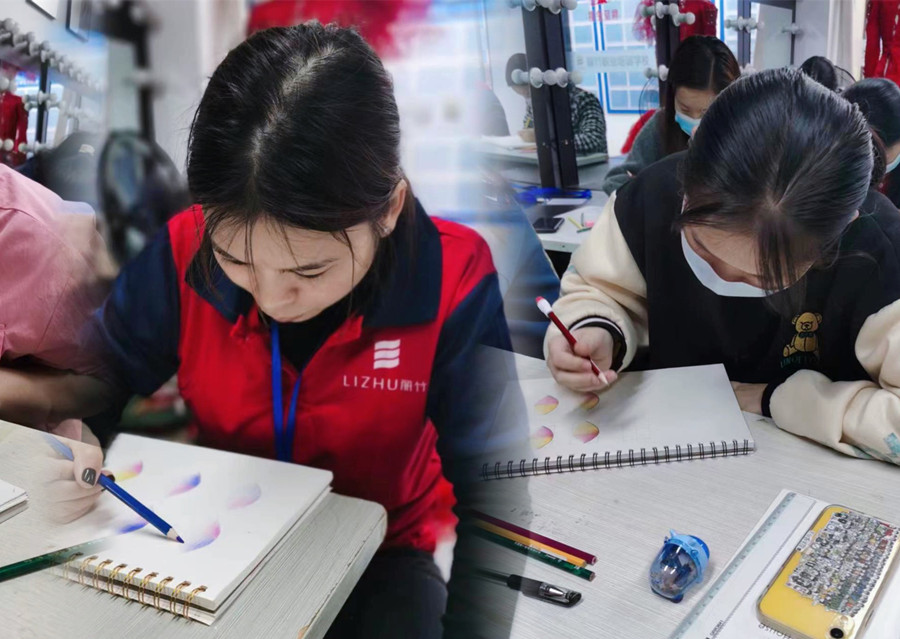 南寧化妝課堂實(shí)訓(xùn)：眼影紙上繪畫練習(xí)