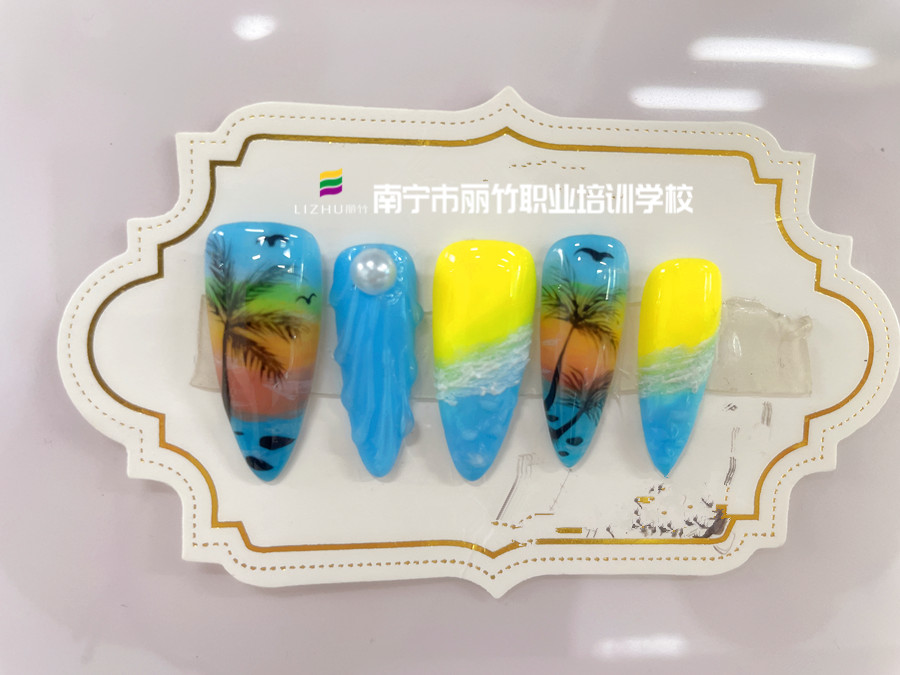 海洋風美甲，南寧美甲學校畢業(yè)班作品