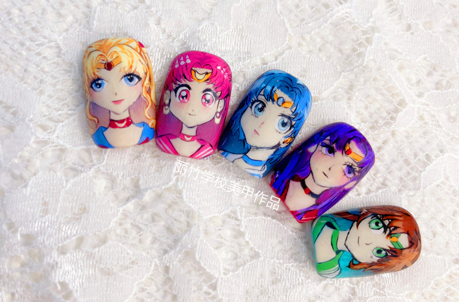 美少女戰(zhàn)士美甲，廣西南寧美甲進修班作品