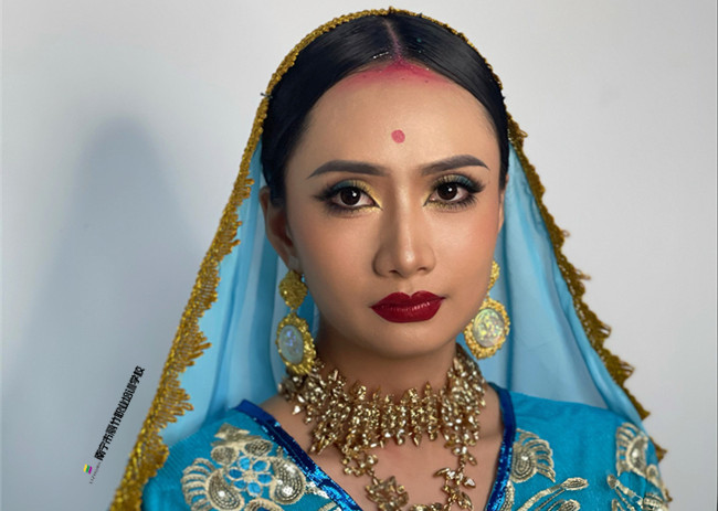 異域風情印度妝，南寧化妝培訓舞臺妝