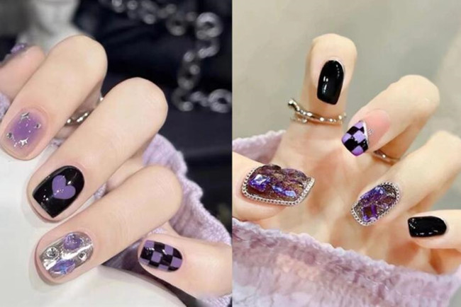 秋冬棋盤格美甲，南寧美甲師推薦