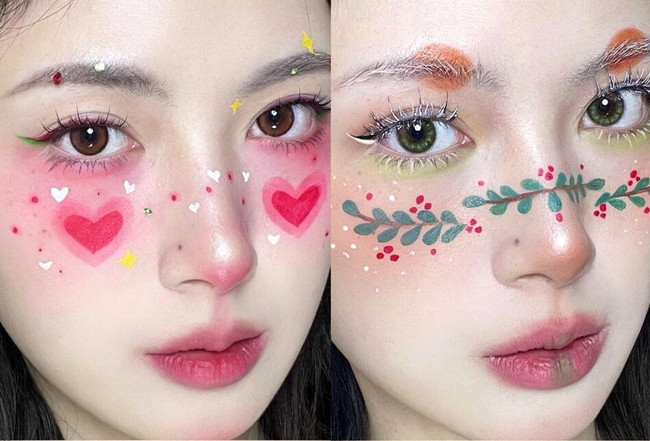 可愛圣誕節(jié)妝容，南寧化妝基礎(chǔ)教學(xué)