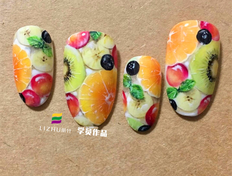 水果美甲：草莓美甲、橘子獼猴桃美甲、檸檬美甲