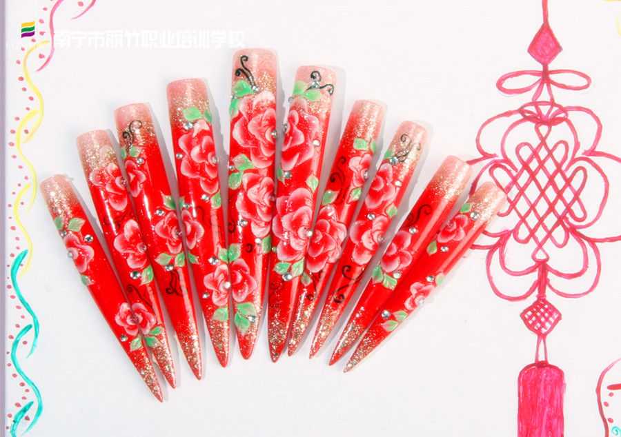 新年美甲排筆彩繪，南寧美甲學徒必學款