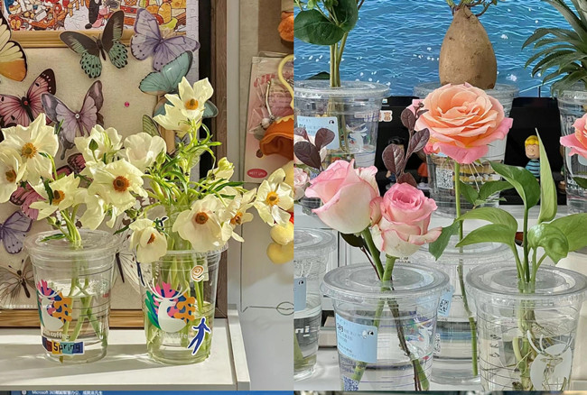 美麗杯子花束，廣西插花造型學(xué)校培訓(xùn)