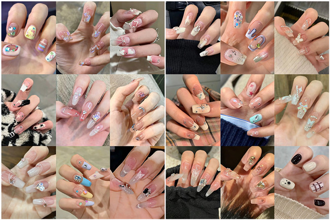 碎鉆美甲，廣西美甲網(wǎng)紅造型班收集
