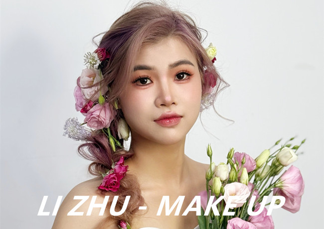 森系鮮花新娘，廣西新娘妝進(jìn)修學(xué)校作品