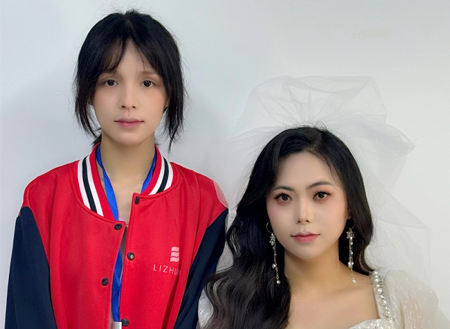 白紗韓式披發(fā)新娘，廣西培訓(xùn)美妝師作品