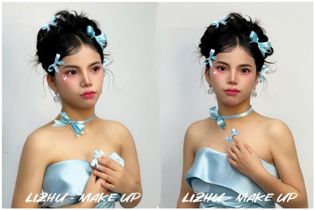 公主蝴蝶結造型，南寧化妝學校品課堂作品