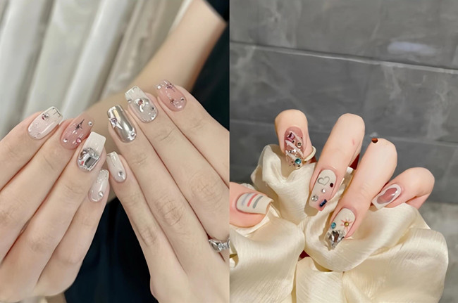 溫柔甜酷風(fēng)美甲，廣西美甲款式培訓(xùn)學(xué)校分享