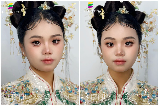 廣西學(xué)新娘造型：中式秀禾造型