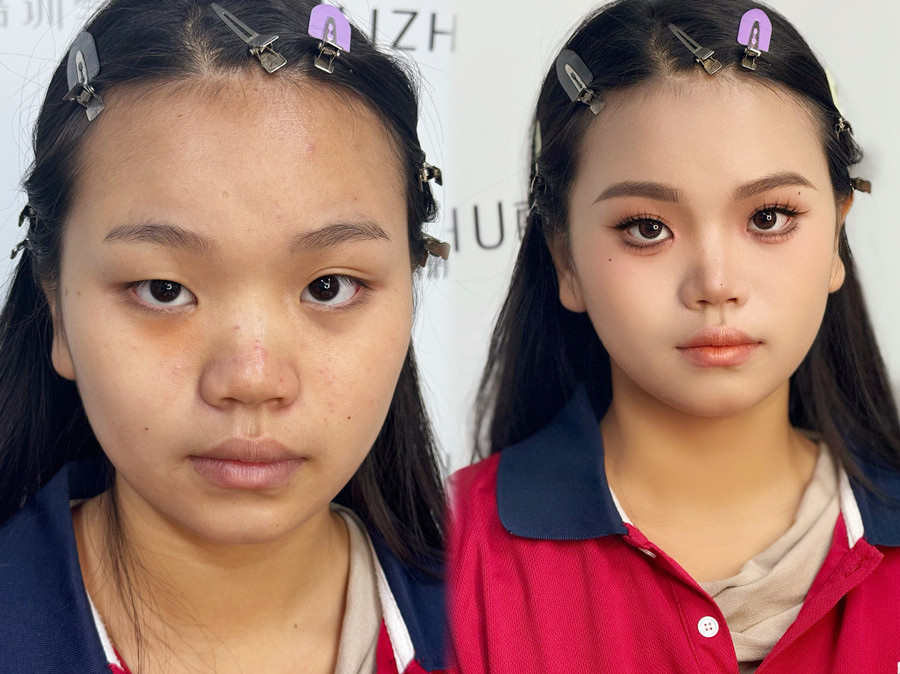 眼皮微調(diào)法的操作步驟，南寧化妝培訓(xùn)真人實(shí)操