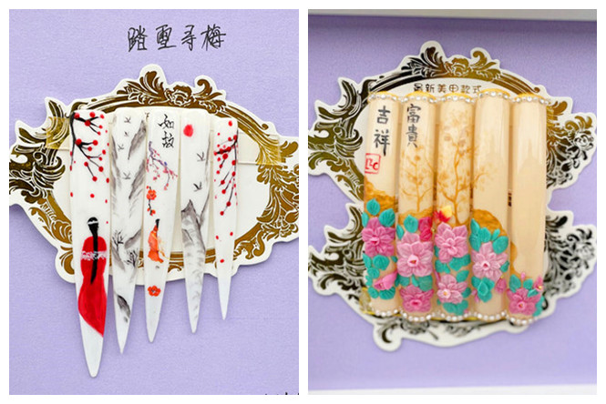 適合新年的國(guó)風(fēng)美甲，廣西職業(yè)教育學(xué)員作品展示