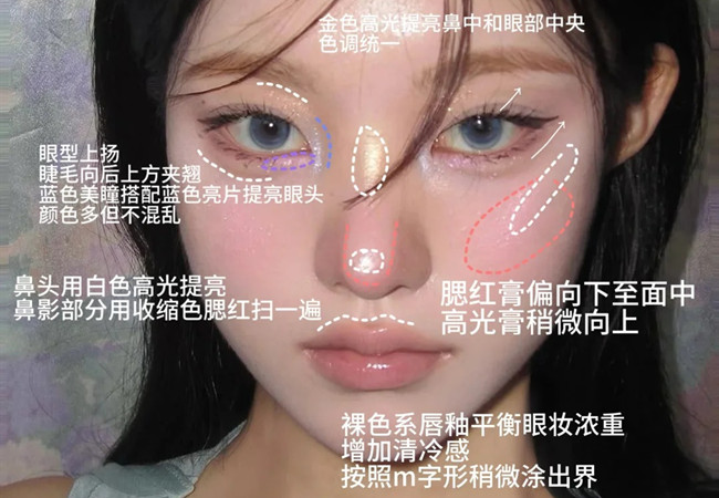 厭世感布偶貓妝容，南寧化妝形象造型學(xué)校分享教程