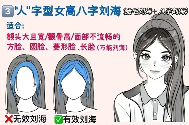 如何護理“人”字女高八字劉海教程，南寧學女發(fā)