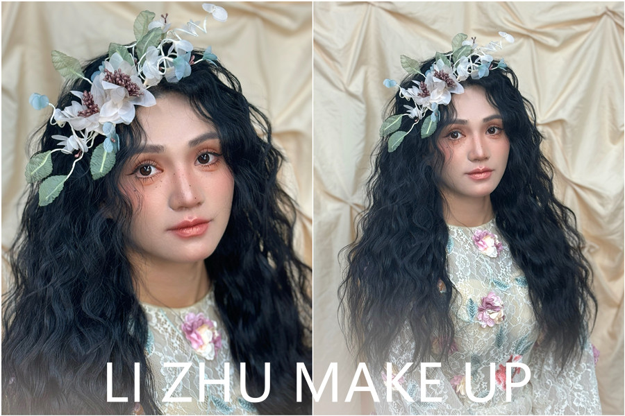 法式復(fù)古寫真，廣西化妝實操作品