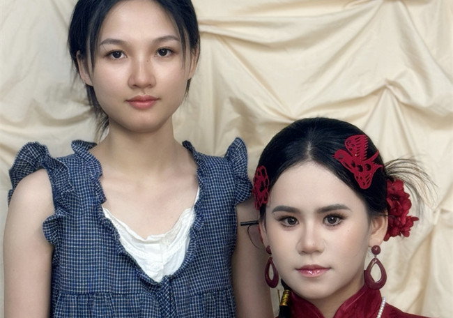 晨袍中式新娘，南寧學(xué)彩妝0基礎(chǔ)作品