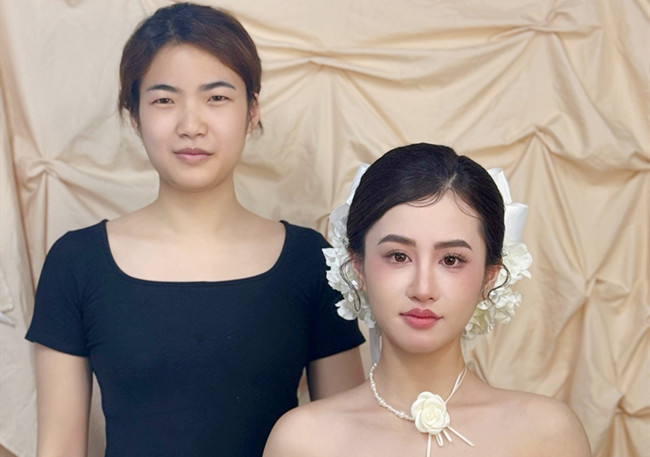 韓式新娘造型，廣西美妝造型訓(xùn)練作品