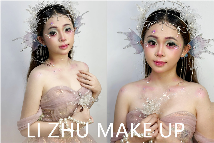 人魚(yú)妝造手法示范，南寧美妝專(zhuān)業(yè)學(xué)校課堂