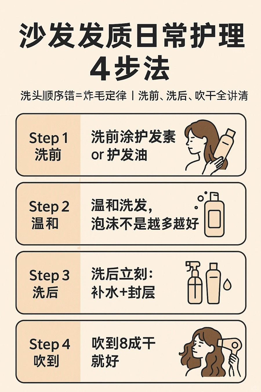 0基礎(chǔ)洗發(fā)教學：沙發(fā)發(fā)質(zhì)洗護順序