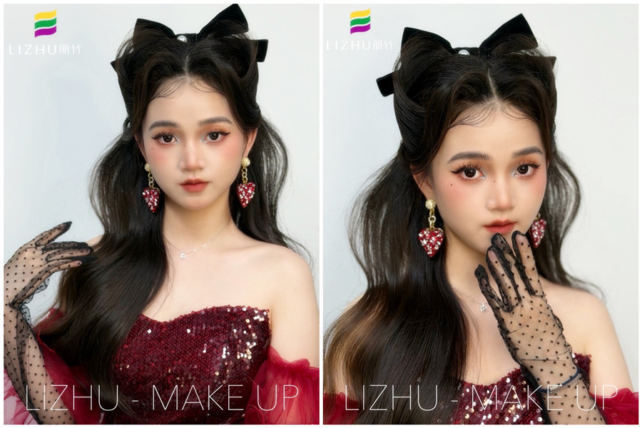 復(fù)古貓耳半披造型，廣西化妝設(shè)計(jì)