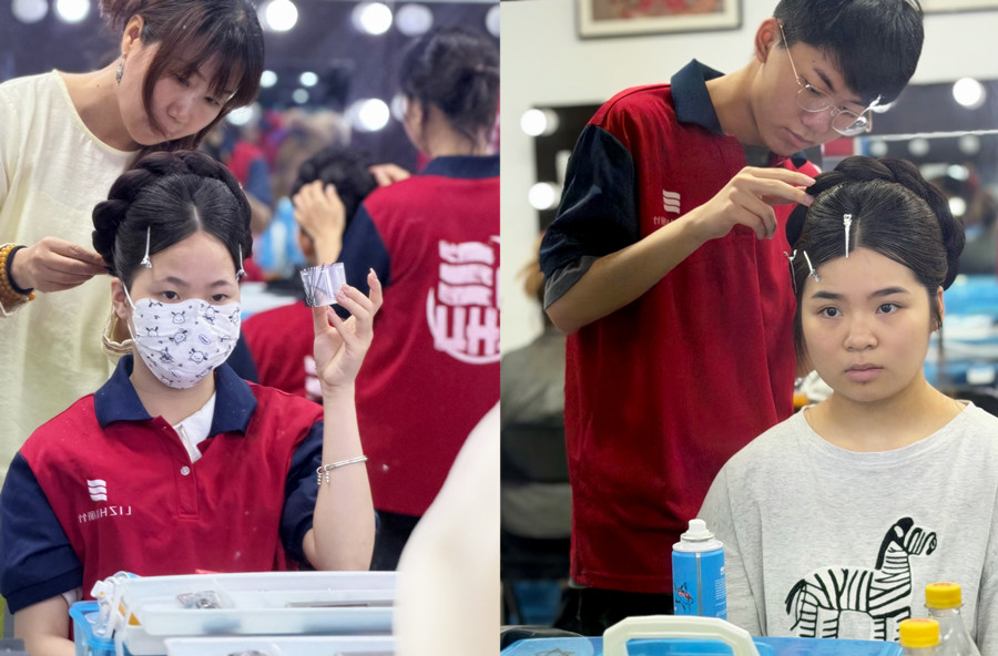 化妝造型盤發(fā)練習(xí)，南寧化妝發(fā)型培訓(xùn)